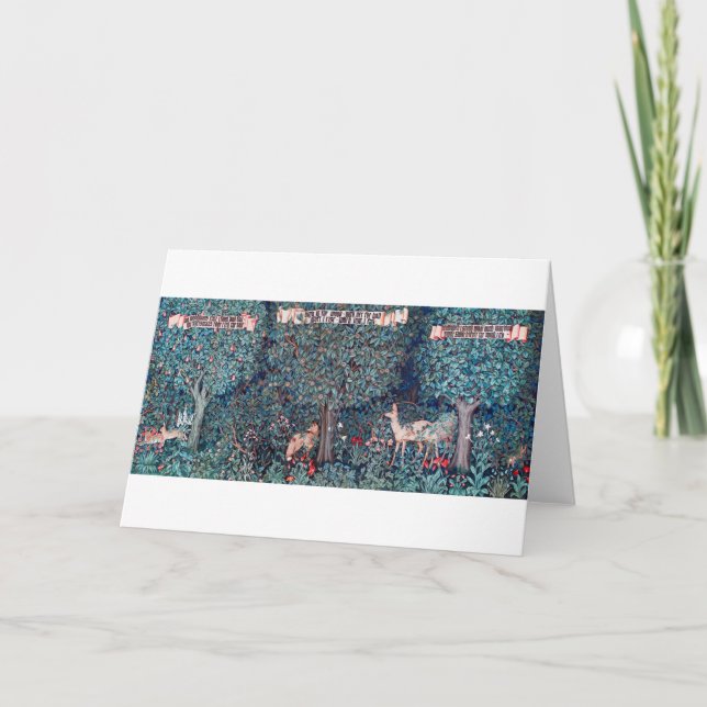 Cartão Animais na Floresta, William Morris (Frente)