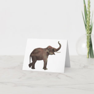 Cartão Animais Selvagens Vintage, Boa Sorte Elefantes Asi