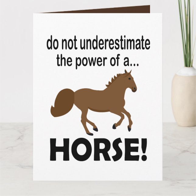 Cartão Animal Cavalo Fofo Cavalo Engraçado (Frente)