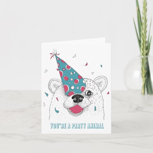 Cartão Animal de festa (Frente)