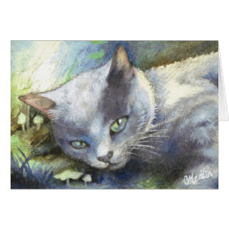 Cartão animal do realismo da pintura do gatinho