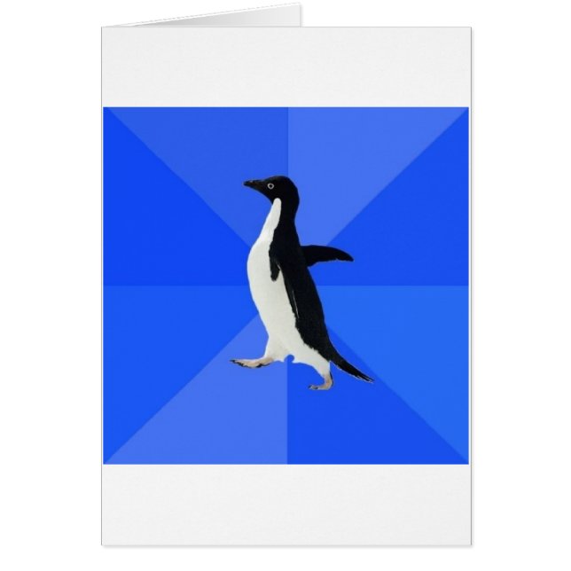 Cartão Animal social inábil Meme do conselho do pinguim (Frente)