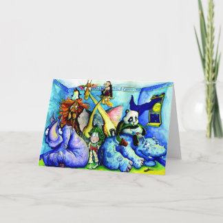 Cartão animals in the bedroom