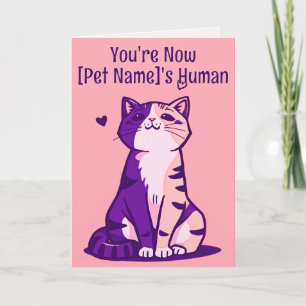 Cartão Animalzinho Engraçado Gato Agora é Dono do Human
