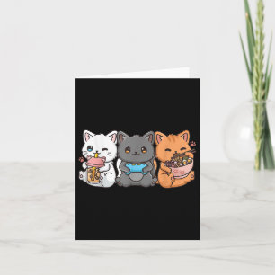 Cartão Anime Boba Tea Bubble Tea Gamer Ramen Cat
