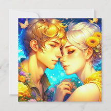 Anime de Casal Romântico Personalizado Dia dos Nam