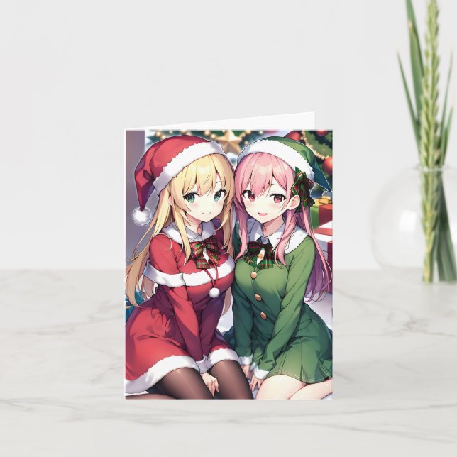 Cartão Anime de Natal L - AI (Frente)