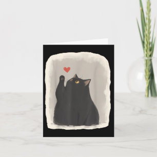 Cartão Anime Japonês Gatinho Fofo Coração Kawaii Gato Pre