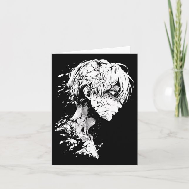 Cartão Anime Mangá Motivo Desenho Arte Anime  (Frente)