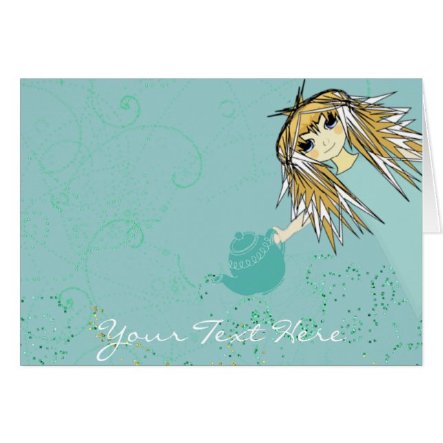 Cartão Anime Tea Party - Personalizado (Frente horizontal)