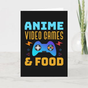 Cartão Anime, Video Games & Comida Design Encantador