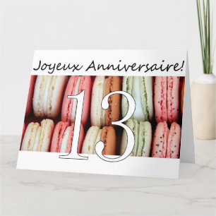 Cartão Aniversaire 13 francês Macaron-Joyeux Anniversaire