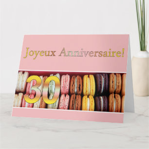 Cartão Aniversaire 30 francês Macaron-Joyeux Anniversaire