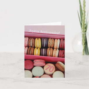 Cartão Aniversaire 70 francês Macaron-Joyeux Anniversaire