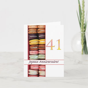 Cartão Aniversaire francês de 41 ruas, Macaron-Joyeux Ann
