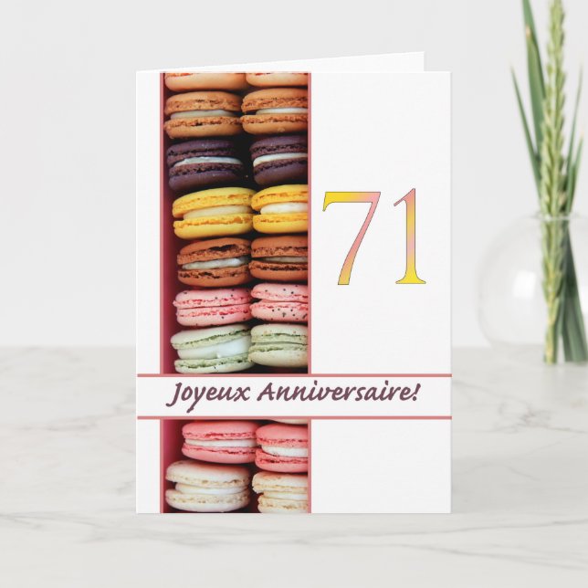 Cartão Aniversaire francês de 710 ruas, Macaron-Joyeux An (Frente)