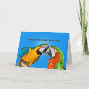 Cartão Aniversário, 2º, Papagaios Amorosos