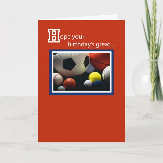 Cartão Aniversário 3968 todos os esportes (Frente)