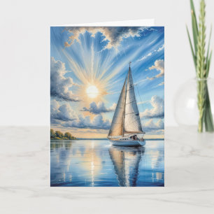 Cartão Aniversário À Vela À Vela À Luz Do Sol