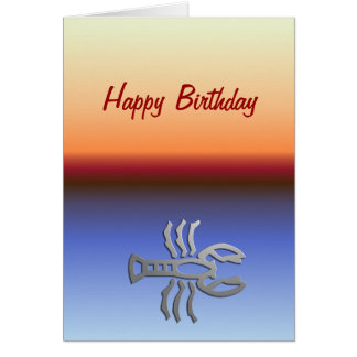 Cartão Aniversário alaranjado do por do sol do sinal da