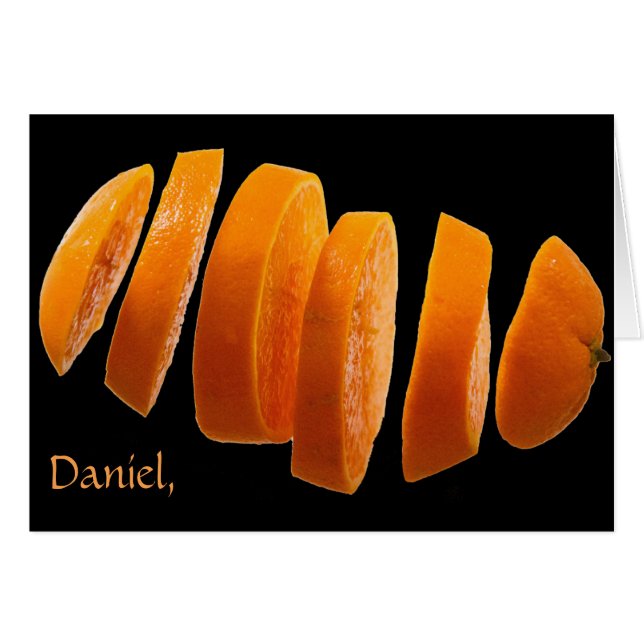 Cartão Aniversário alaranjado engraçado da piada (Frente Horizontal)