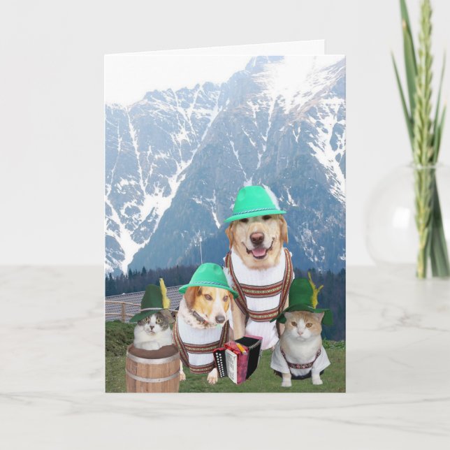 Cartão Aniversário alemão customizável para qualquer um (Frente)