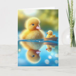 Cartão Aniversário Amarelo Duckin a Rowboat