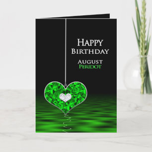 Cartão Aniversário - Aniversário - Agosto - Peridot