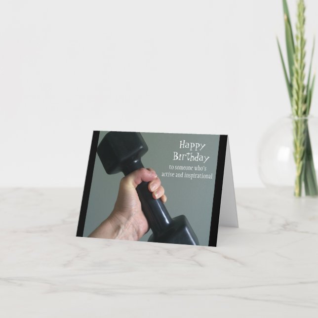 Cartão Aniversário ativo e inspirador (Frente)