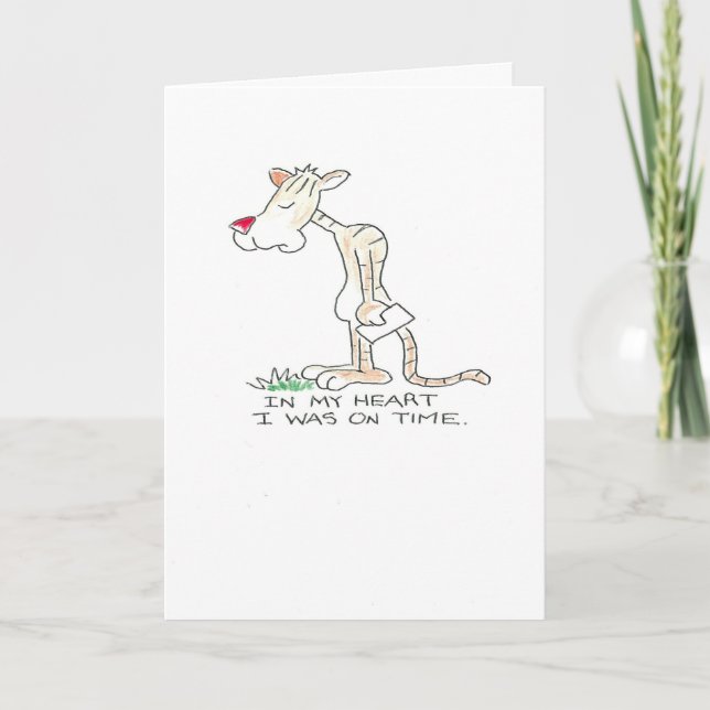 Cartão Aniversário atrasado do Tiger (Frente)