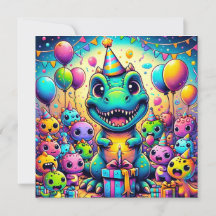 Aniversário Bash T-Rex e Amigos Celebração de Aniv