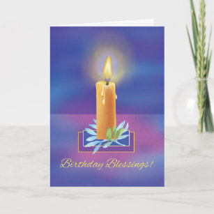 Cartão Aniversário Bênção Religiosa com Luz Brilhante C