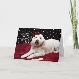 CARTÃO ANIVERSÁRIO BFF - CACHORRO OURO