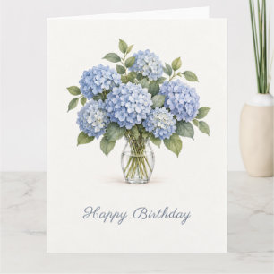 Cartão Aniversário Blue Hydrangea