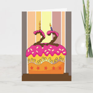 Cartão aniversário - bolo com velas 22 - 2ò aniversário