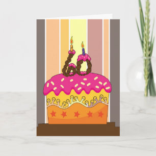 Cartão aniversário - bolo com velas 60 a 60 anos