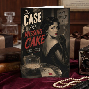 Cartão Aniversário Bolo Perdido Misterioso Filme Noir Vin