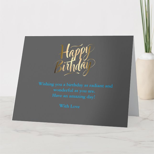 Cartão Aniversário brilhante e alegre (Frente)