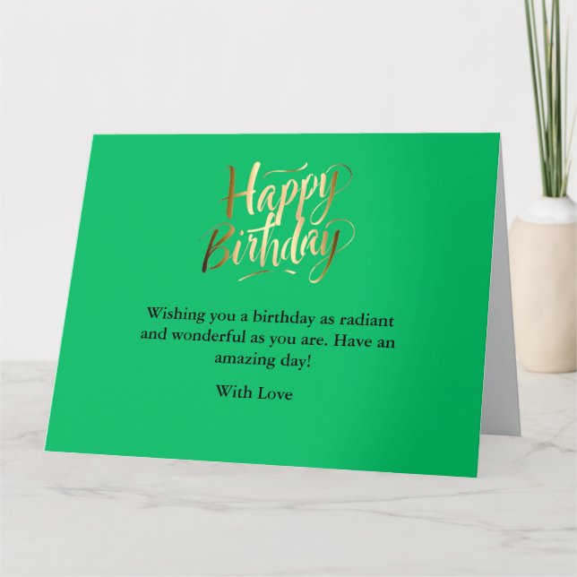 Cartão Aniversário brilhante e alegre (Frente)