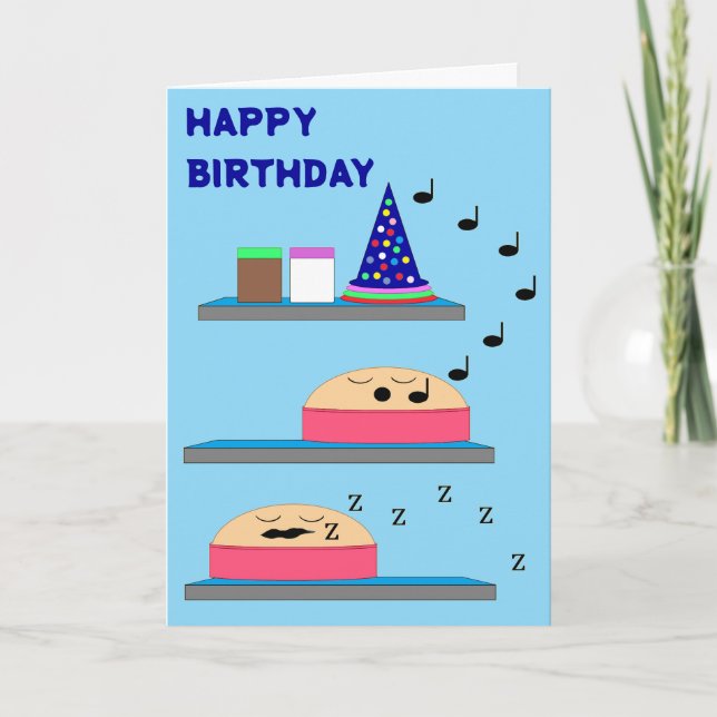 Cartão Aniversário Cakes Esperando Fosco: Vazio Azul (Frente)