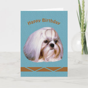 Cartão Aniversário, Cão Shih Tzu