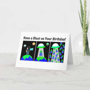 Cartão Aniversário com aliens bonitinhos de Jo Images