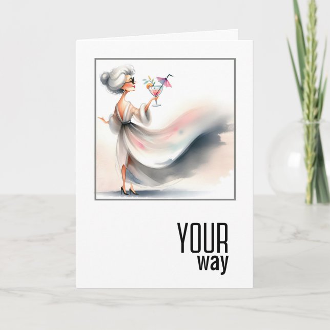 Cartão Aniversário Com Cocktail (Frente)