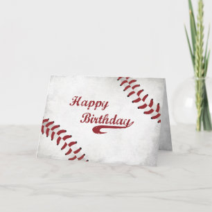 Cartão Aniversário Com Grande Grunge Baseball