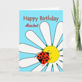 Cartão Aniversário com Ladybug e Daisy Custom Front