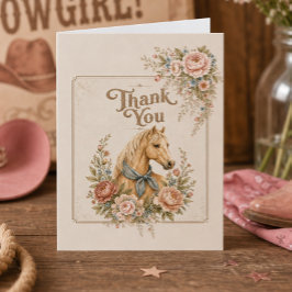 Cartão Aniversário Cowgirl Blue Obrigado