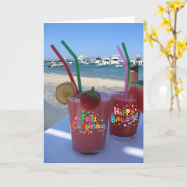Cartão Aniversário/Cumpleaños Strawberry Daiquiris - cart