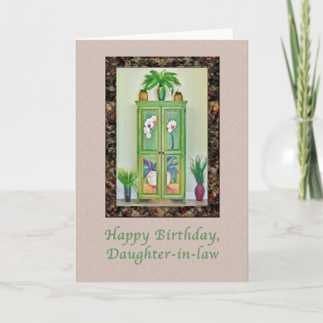 Cartão Aniversário, cunhada, vida tranquila com o gabinet (Frente)