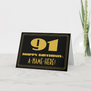 Cartão Aniversário da 1911: Nome + Deco de Arte Inspirou 