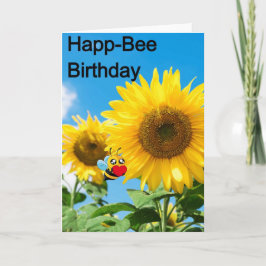 Cartão Aniversário da Abelha Feliz